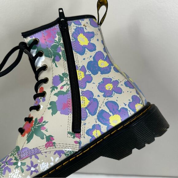 Dr. Martens Boots Womens 6 Floral Print Lace Up 1460 Y Multicolor Docs - Picture 9 of 10